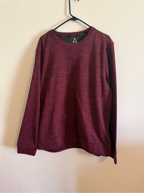 Gerry Weber Men's Long-Sleeve Crewneck Shirt in Deep Burgundy